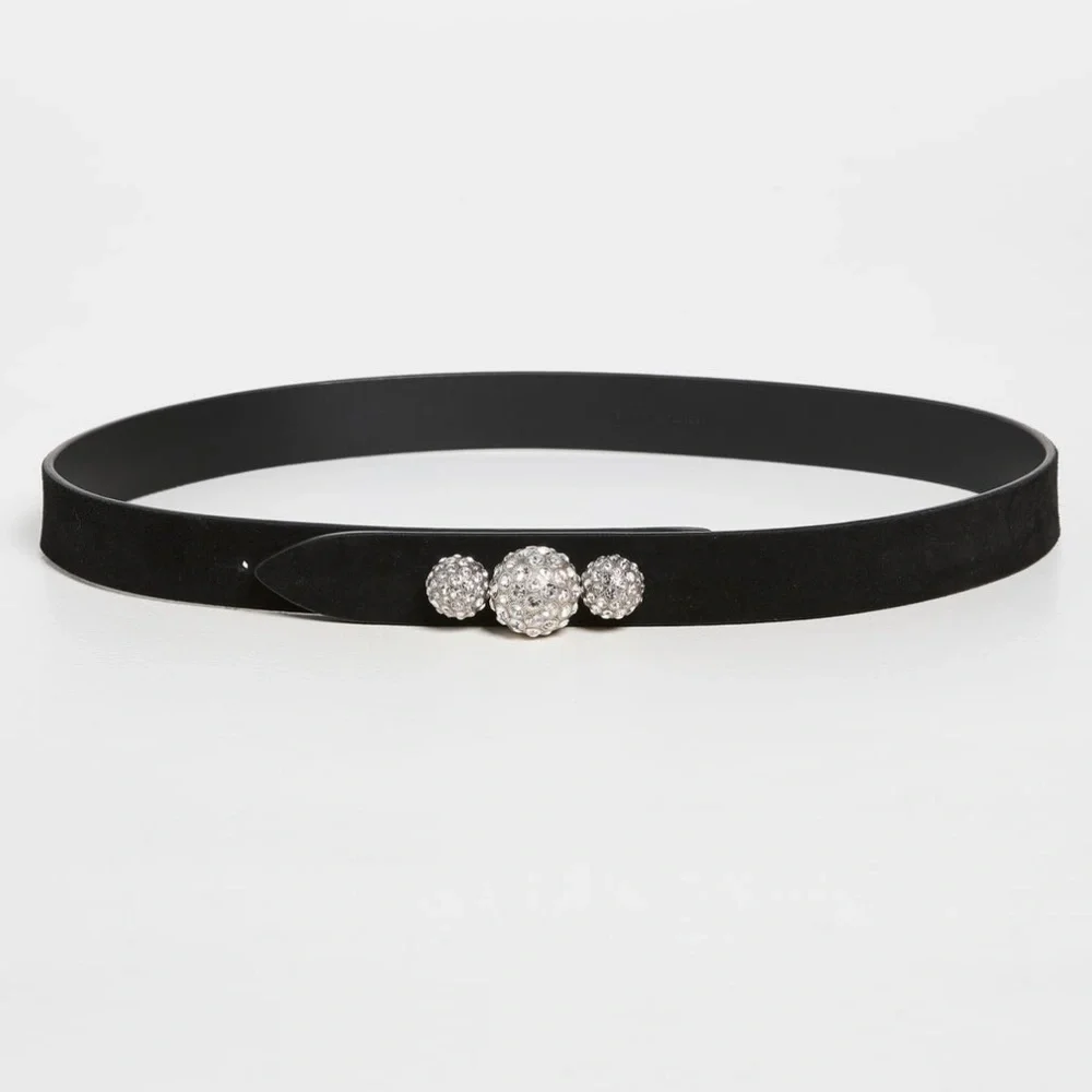 Isabel Marant Tabora Evening Strass Black Belt Size70 $635 - Picture 2 of 6
